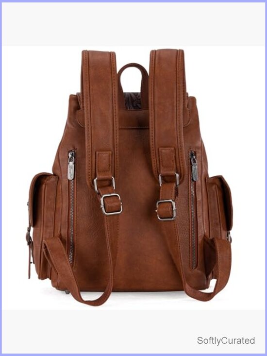 Floral Tooled Western Backpack Purse with Laptop Compartment main image 4